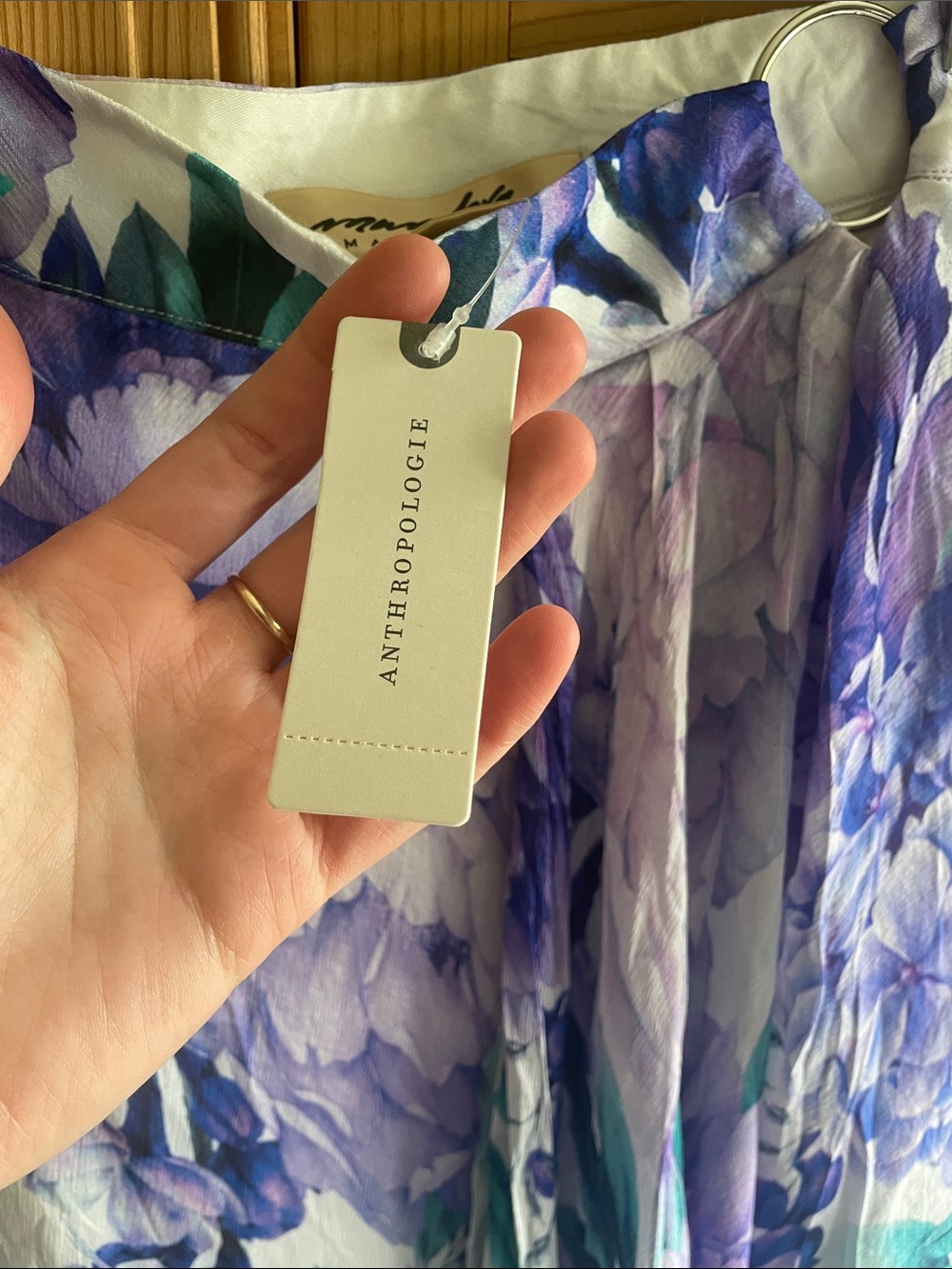 Anthropologie Floral Maxi Skirt in Purple, Teal, White - Picture 7 of 9